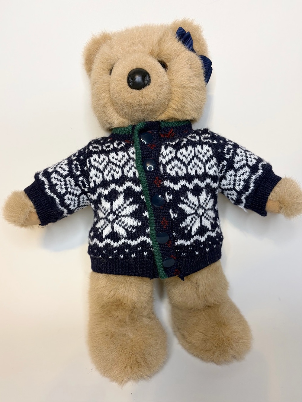 Vintage LL Bean Ellie Bear Plush 13" Snowflake Sweater